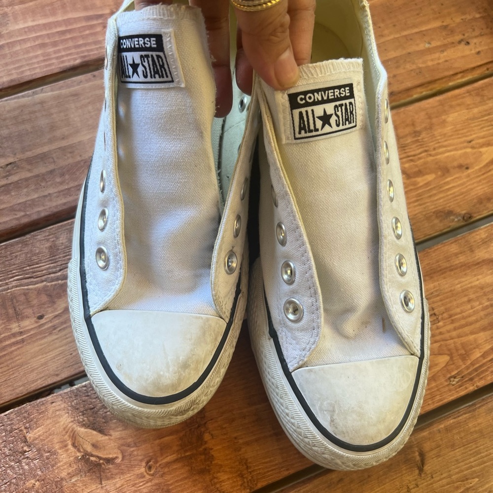 Converse White Slip-On Sneakers